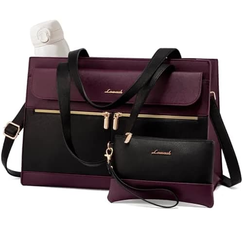LOVEVOOK Laptop Bag for Women 15.6 Inch Tote Work Professional Leather Computer Briefcase Waterproof Handbag Shoulder Large Capacity Business Teacher Office Crossbody Purse thumbnail 1