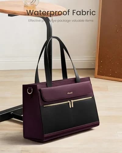 LOVEVOOK Laptop Bag for Women 15.6 Inch Tote Work Professional Leather Computer Briefcase Waterproof Handbag Shoulder Large Capacity Business Teacher Office Crossbody Purse thumbnail 3