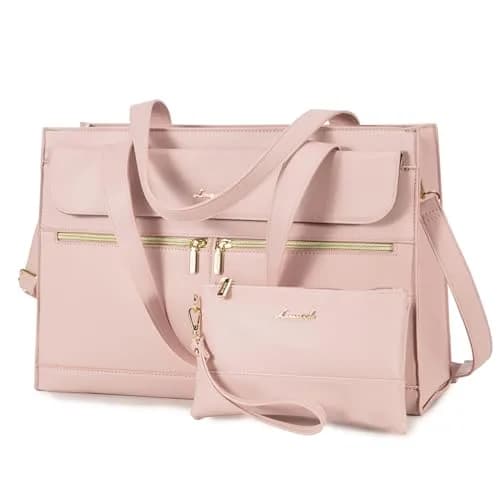LOVEVOOK Women's Laptop Tote Bag 15.6 Inch | Professional Leather Work Briefcase with Clutch thumbnail 1