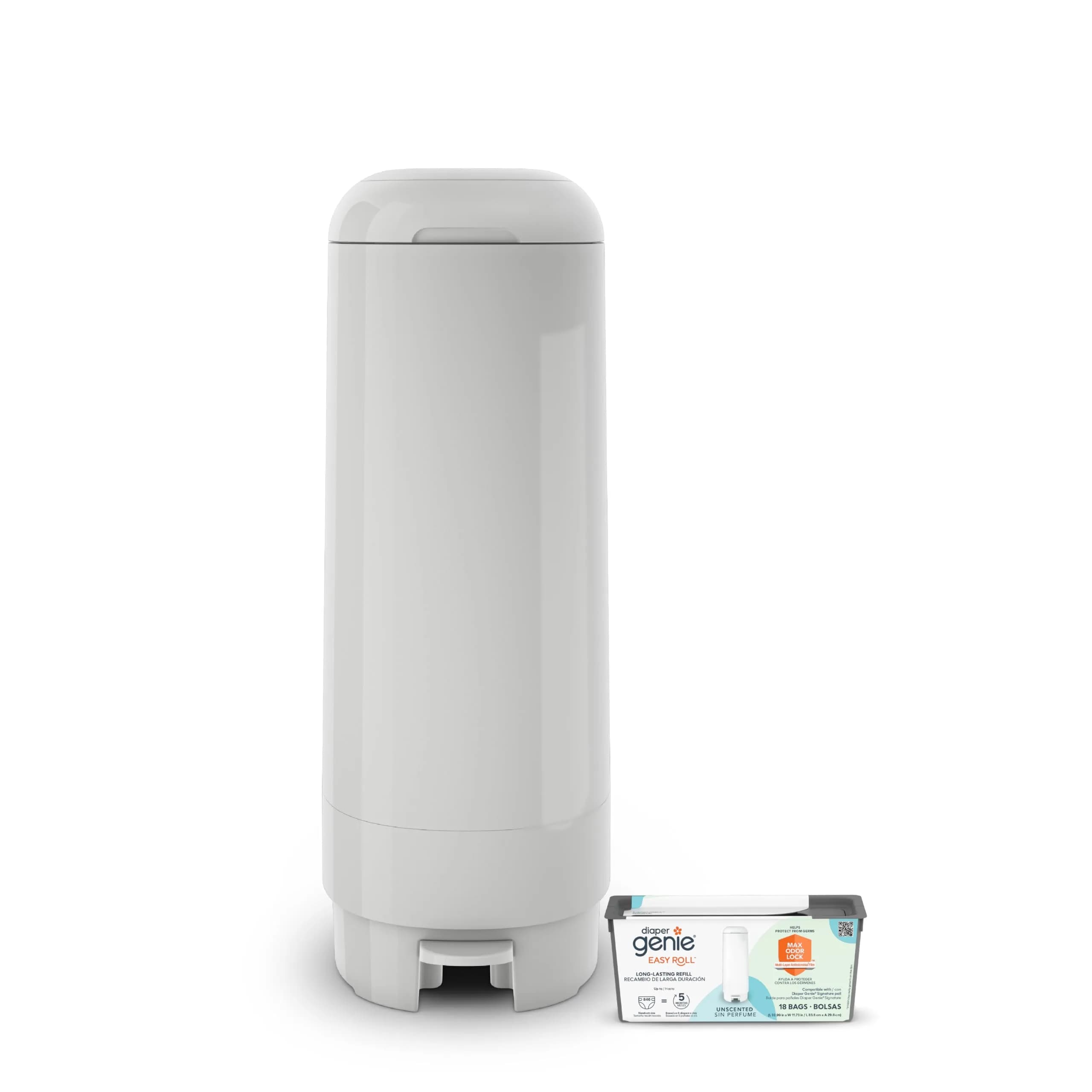 Diaper Genie Signature Diaper Pail with Easy Roll Refill 5L | Odor Lock & Hands-Free Operation - main product image