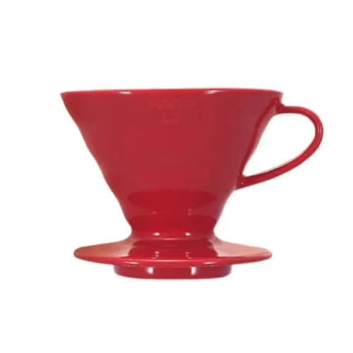 HARIO V60 Ceramic Coffee Dripper Red for 1-4 Cups | 600ml (20.29 Fl Oz) Pour Over Brewer thumbnail 1