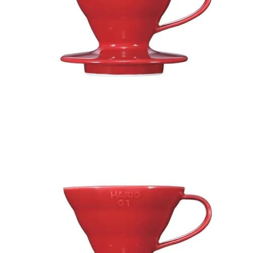 HARIO V60 Ceramic Coffee Dripper Red for 1-4 Cups | 600ml (20.29 Fl Oz) Pour Over Brewer thumbnail 3