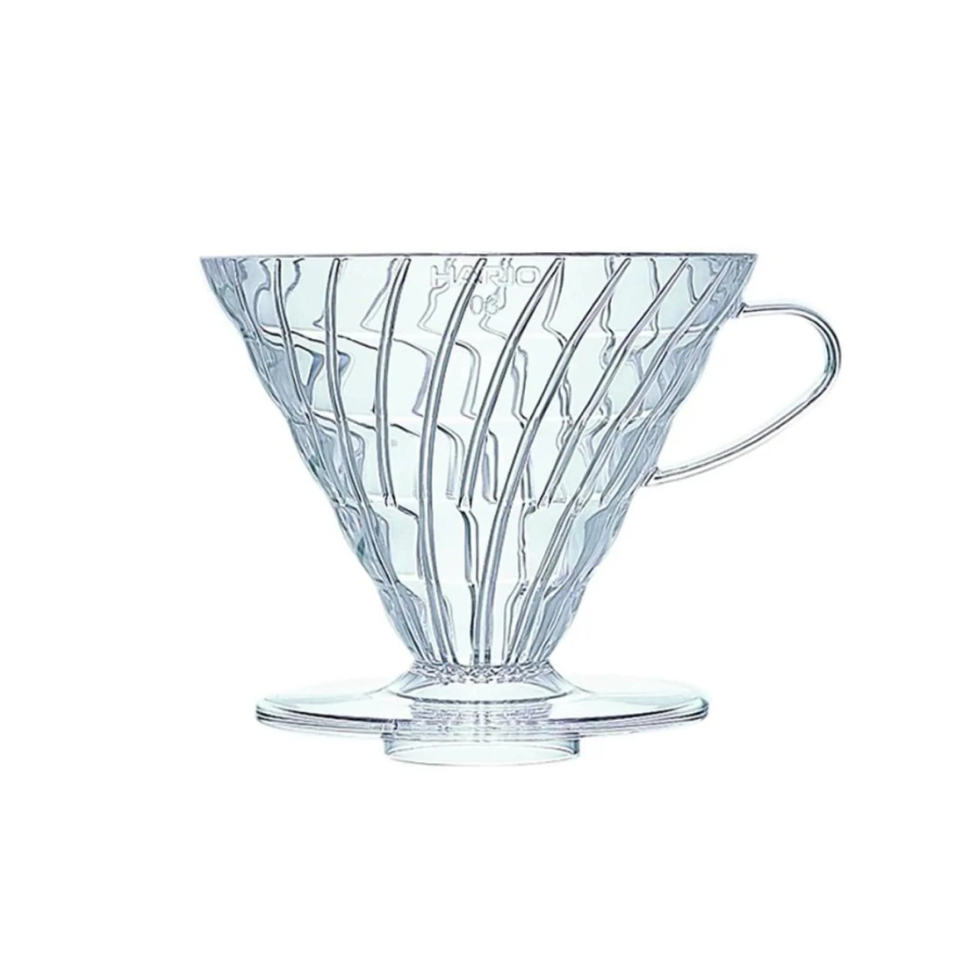 HARIO V60 Plastic Coffee Dripper Size 03 | Cone Pour-Over Brew for 1-6 Cups — Clear