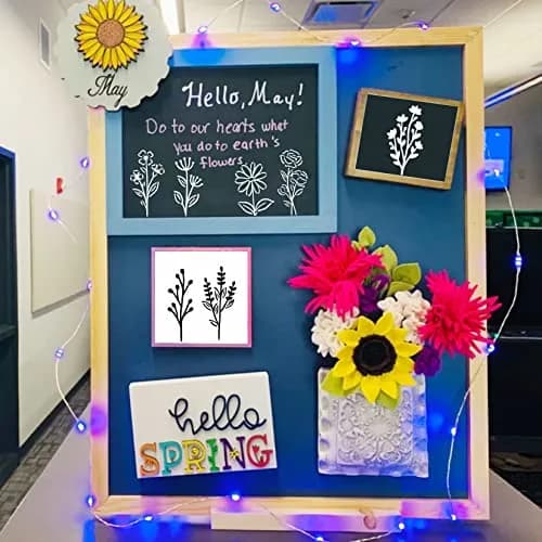 yhslmh Botanical Flower Stencils for Crafts 3.5 x 2 inches | 50 Mini Wildflower Floral Designs for DIY Art Projects thumbnail 5
