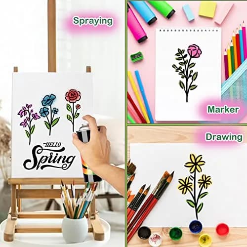 yhslmh Botanical Flower Stencils for Crafts 3.5 x 2 inches | 50 Mini Wildflower Floral Designs for DIY Art Projects thumbnail 6