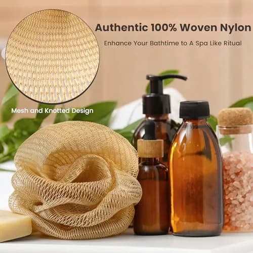 ADETON African Net Sponge with Knots, 2 Pieces Exfoliating Body Scrubber 80cm (31.5 inches) | Authentic Sapo Bath Sponge for Back thumbnail 2