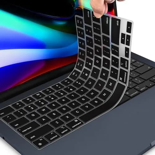 CaseBuy Black Silicone Keyboard Cover for MacBook Air 13.6/15.3 inch M2-M5 Chip, MacBook Pro 14/16 inch M1-M5 Pro/Max | US Layout Protector thumbnail 1