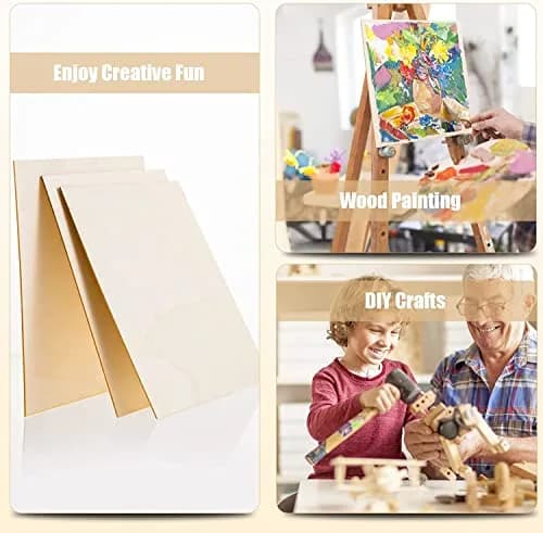 AWIZOM Basswood Sheets 16x16x3mm | Unfinished Craft Wood for Laser Cutting & Painting thumbnail 5