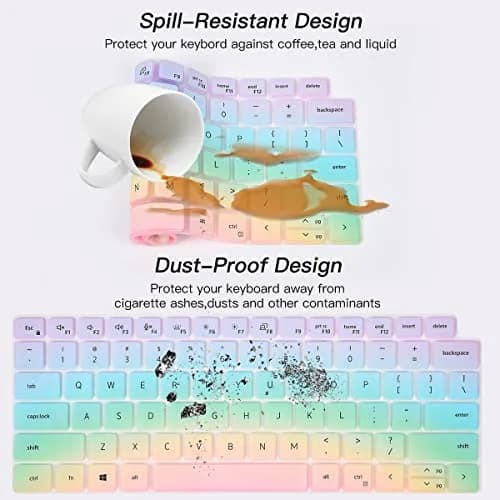 CaseBuy Keyboard Cover Skin for Dell Latitude 5420 5430 5440 5450 3440 3450 14, Latitude 7420 7430 7440 7450 15.6" Laptop Protector, Colorful | US Layout thumbnail 7