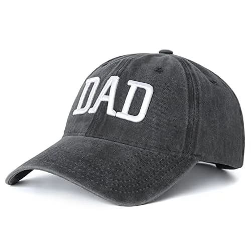 Aeonda Mom and Dad Hats Set of 2 Pcs Adjustable Washed Cotton 3D Embroidered Baseball Caps | Black Red thumbnail 5
