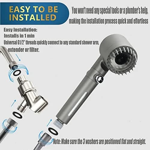 xianshengle Shower Head with Handheld 3 Modes | High Pressure, Water Saving, Filtered, 59" Hose thumbnail 7
