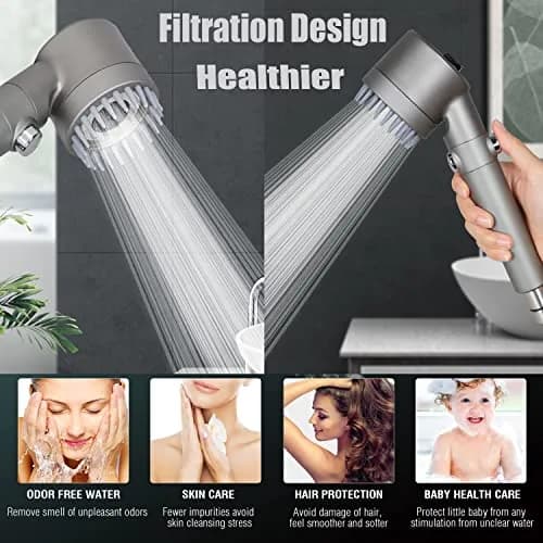 xianshengle Shower Head with Handheld 3 Modes | High Pressure, Water Saving, Filtered, 59" Hose thumbnail 9