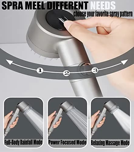xianshengle Shower Head with Handheld 3 Modes | High Pressure, Water Saving, Filtered, 59" Hose thumbnail 2