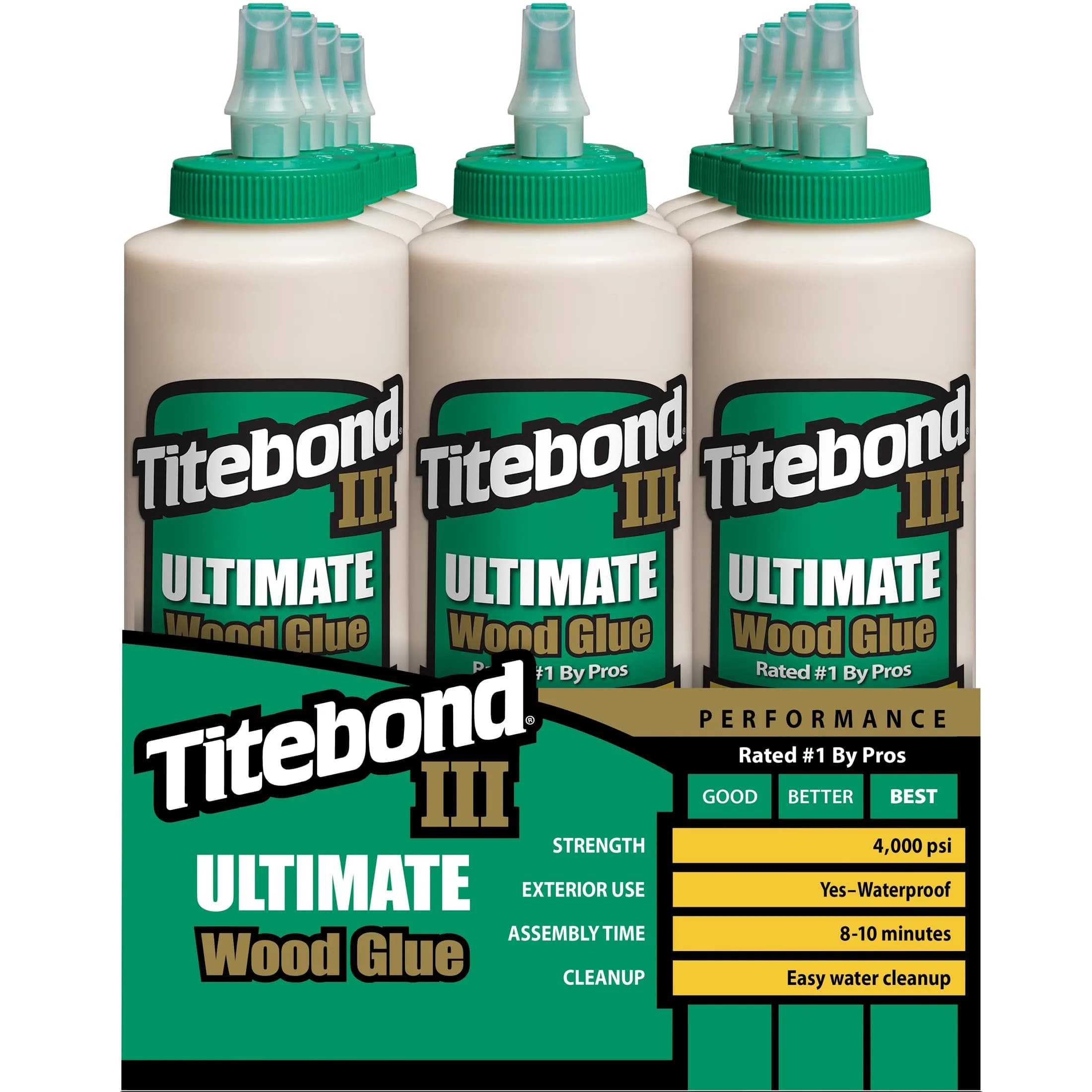 Titebond III Ultimate Wood Glue 16 Oz. (12 Pack) | Strong Waterproof Adhesive for Woodworking - main product image