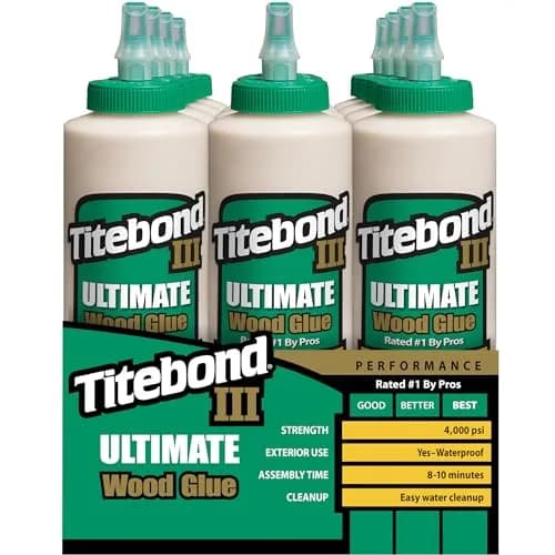 Titebond III Ultimate Wood Glue 16 Oz. (12 Pack) | Strong Waterproof Adhesive for Woodworking thumbnail 1