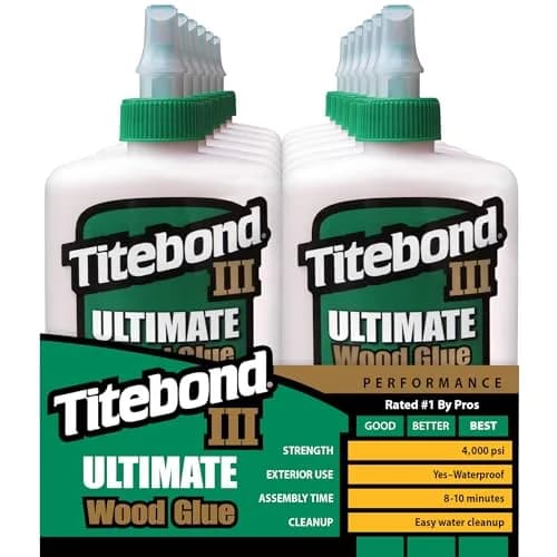 Titebond III Ultimate Wood Glue 4 Oz. (12 Pack) 1.42L | Professional Waterproof Woodworking Adhesive thumbnail 1