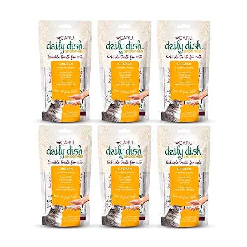 Caru Daily Dish Smoothies - Lickable Chicken Cat Treat 4 Pouches Pack of 6 | Wholesome Protein Snack for Cats thumbnail 1