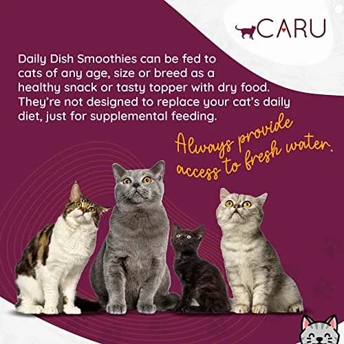 Caru Daily Dish Smoothies - Lickable Chicken Cat Treat 4 Pouches Pack of 6 | Wholesome Protein Snack for Cats thumbnail 4