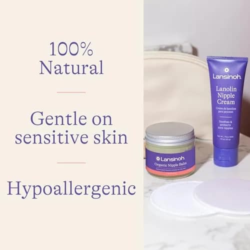 Lansinoh Lanolin Nipple Cream (39g / 1.41 Oz) & Organic Nipple Balm (57g / 2 Oz) | Soothes Sore Nipples & Maintains Healthy Skin - view 4