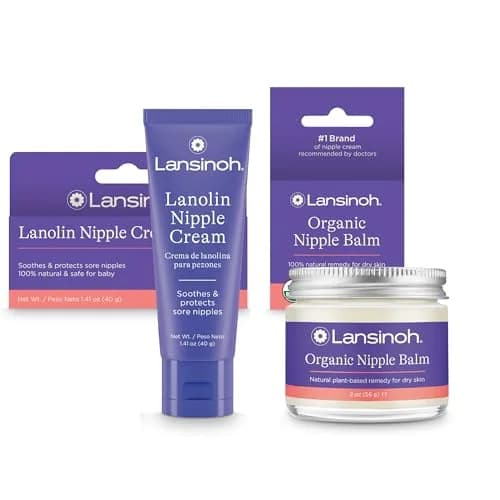 Lansinoh Lanolin Nipple Cream (39g / 1.41 Oz) & Organic Nipple Balm (57g / 2 Oz) | Soothes Sore Nipples & Maintains Healthy Skin — 1.41 Ounce & 2 Ounce Each)