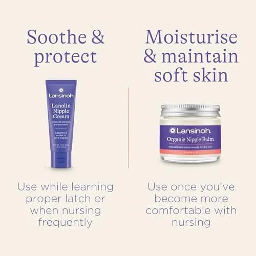 Lansinoh Lanolin Nipple Cream (39g / 1.41 Oz) & Organic Nipple Balm (57g / 2 Oz) | Soothes Sore Nipples & Maintains Healthy Skin - view 3