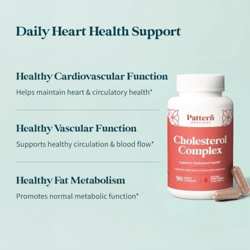 Pattern Wellness Cholesterol Complex Supplement – 90 Vegan Capsules | Supports Heart Health & Wellness thumbnail 3