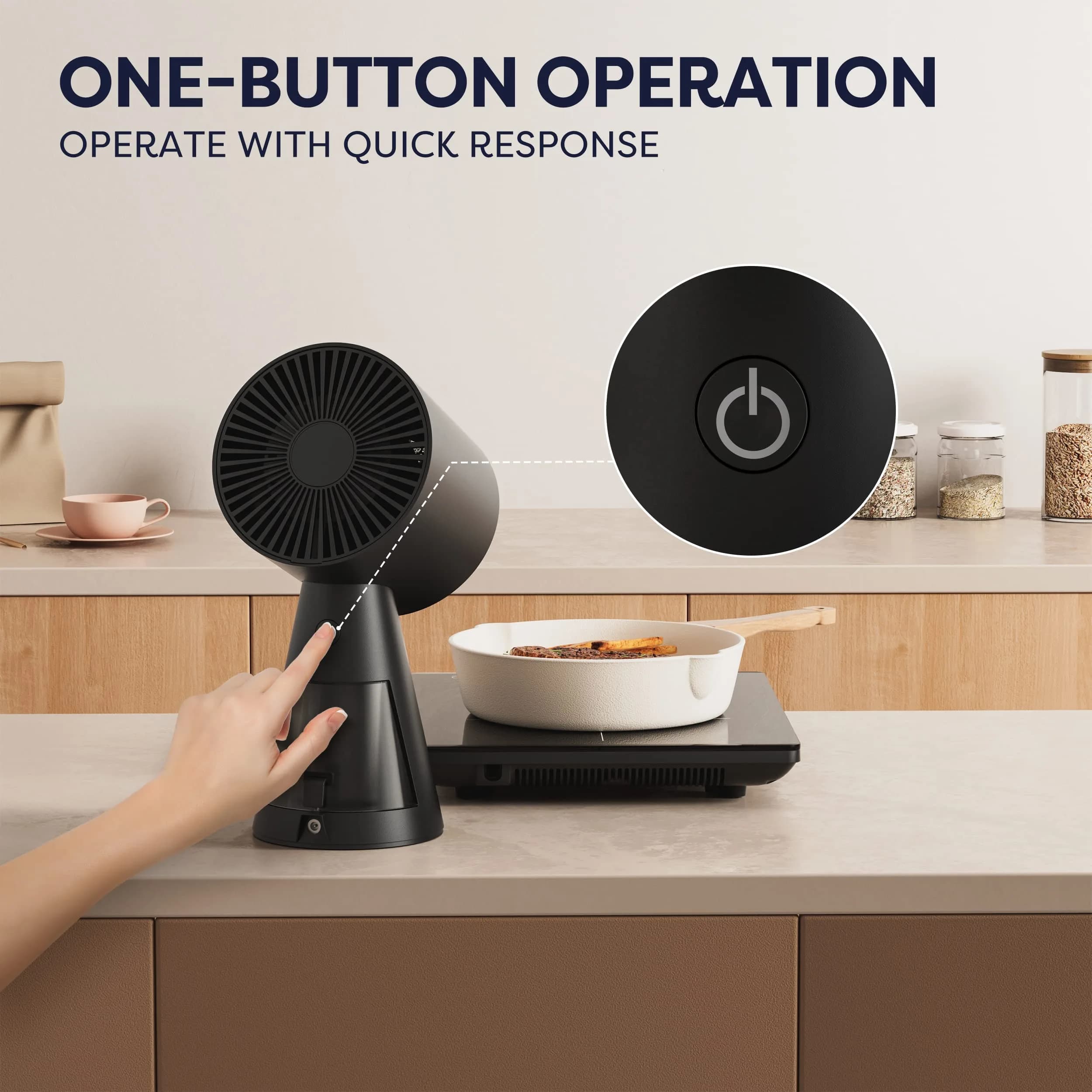 CIARRA Portable Range Hood Desktop Kitchen Exhaust Fan 165.1 cm (65 in) | 100 CFM Recirculating with 2-Speed - view 3