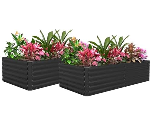 FOOWIN 6x3x2ft Raised Garden Bed Outdoor, Galvanized Steel Garden Beds | Eco-Friendly, Durable & Easy to Assemble thumbnail 1