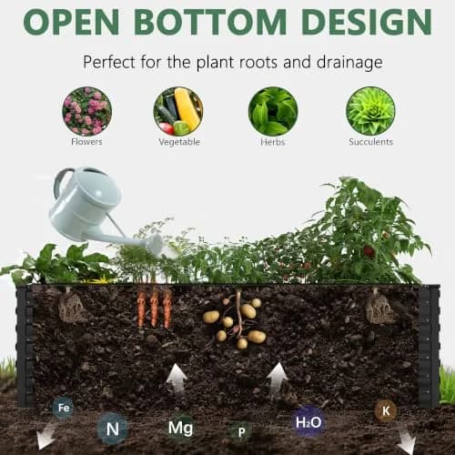 FOOWIN 6x3x2ft Raised Garden Bed Outdoor, Galvanized Steel Garden Beds | Eco-Friendly, Durable & Easy to Assemble thumbnail 7