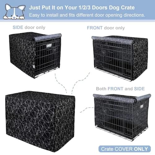 Explore Land Pattern Dog Crate Cover, 42 Inches | Polygonal Design for Standard Wire Crates thumbnail 5
