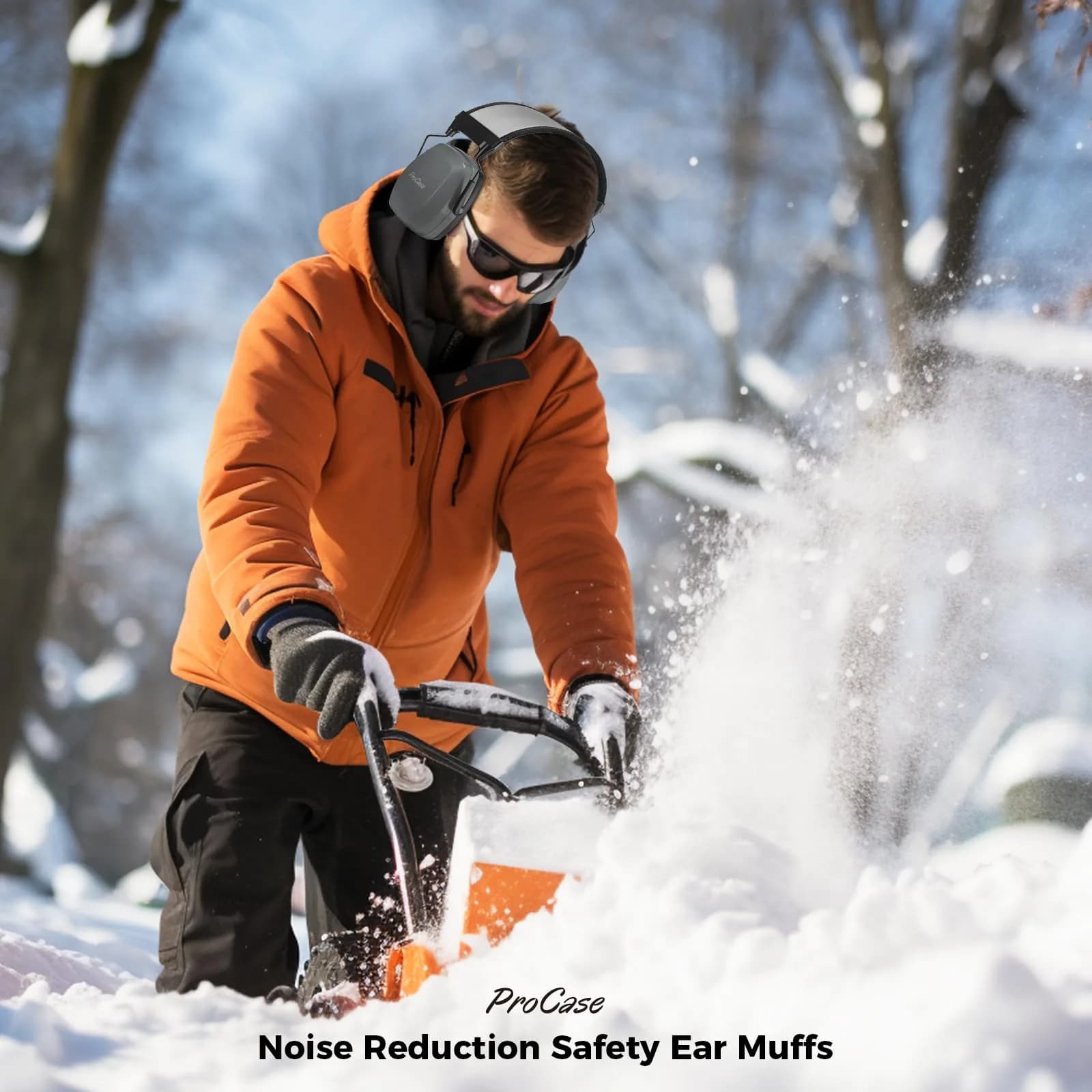 ProCase SNR33dB Noise Reduction Ear Muffs, Adult Hearing Protection, 32dB NRR, Grey | Tactical Style for Shooting & Industrial Use - view 7