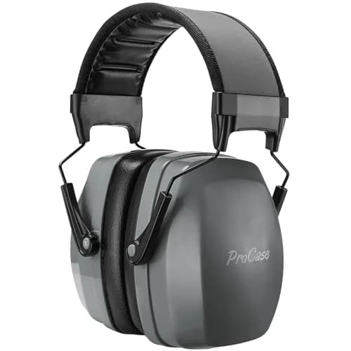 ProCase SNR33dB Noise Reduction Ear Muffs, Adult Hearing Protection, 32dB NRR, Grey | Tactical Style for Shooting & Industrial Use thumbnail 1
