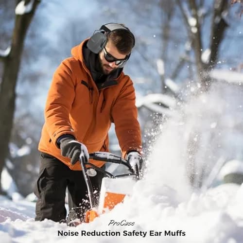ProCase SNR33dB Noise Reduction Ear Muffs, Adult Hearing Protection, 32dB NRR, Grey | Tactical Style for Shooting & Industrial Use thumbnail 7