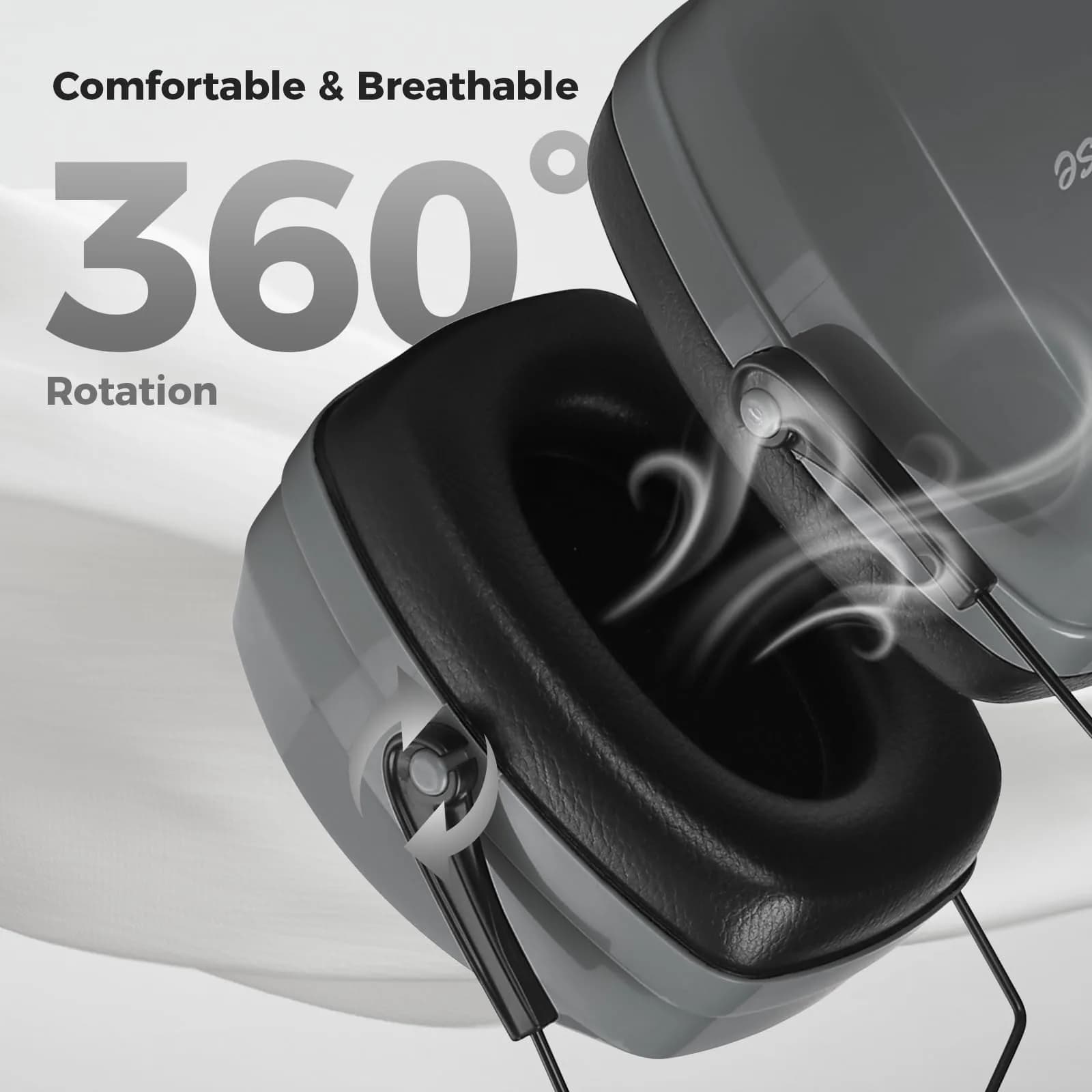 ProCase SNR33dB Noise Reduction Ear Muffs, Adult Hearing Protection, 32dB NRR, Grey | Tactical Style for Shooting & Industrial Use - view 8