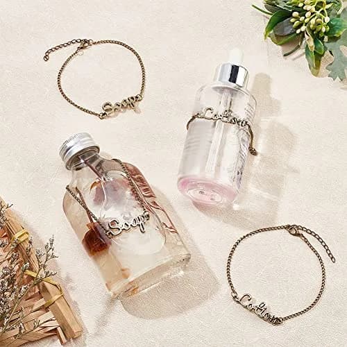 OLYCRAFT 8Pcs Soap and Lotion Dispenser Tags with Chains, Antique Bronze Alloy | Set of 4 Soap Labels & 4 Lotion Labels thumbnail 5