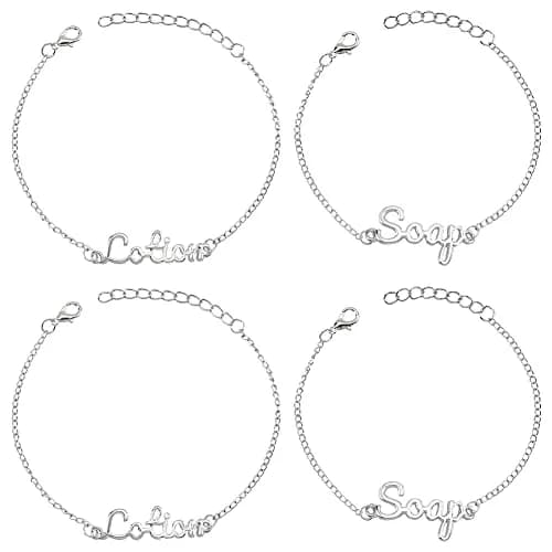OLYCRAFT Silver 8Pcs Alloy Bottle Tags | Unique Handwritten Letter Design — Silver-1