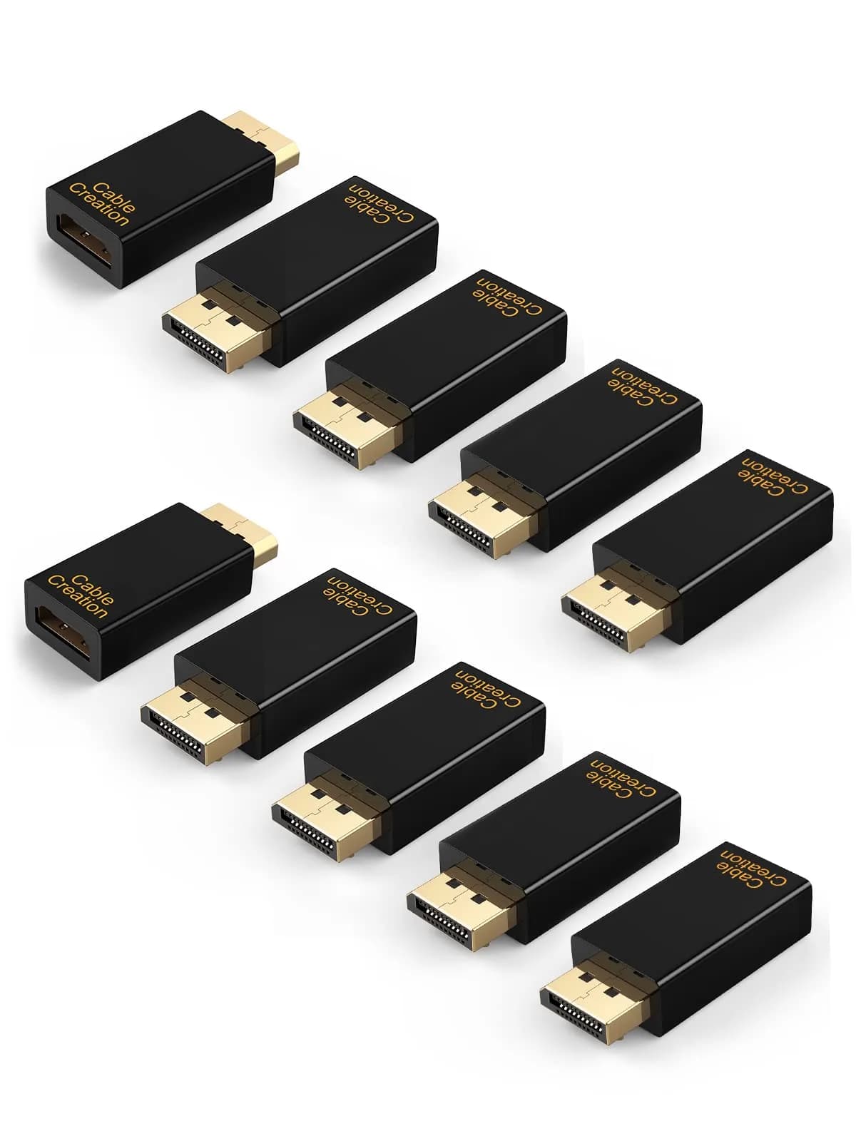 CableCreation Active DisplayPort to HDMI Adapter 10 Pack, 1080P Gold Plated | Transmits Audio & Video - main product image