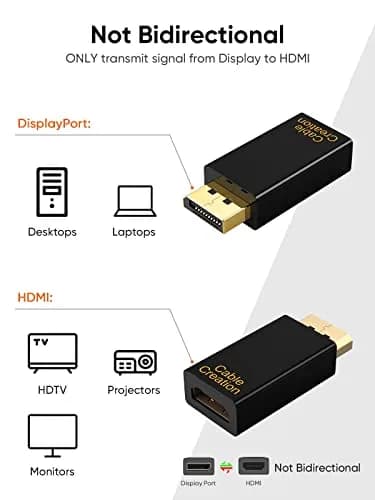 CableCreation Active DisplayPort to HDMI Adapter 10 Pack, 1080P Gold Plated | Transmits Audio & Video thumbnail 2