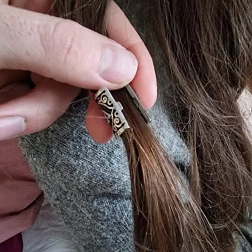 VALHALLA Viking Beard Bead for Men and Women, Clip-On 316L Stainless Steel | Norse Valknut Motif thumbnail 6