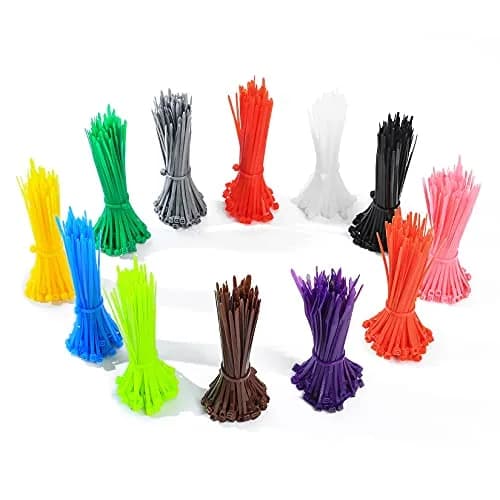 HexinYigjly 1200Pcs 100mm (4 Inch) Mixed Colored Nylon Zip Ties | UV Resistant & Durable for Cable Management thumbnail 1