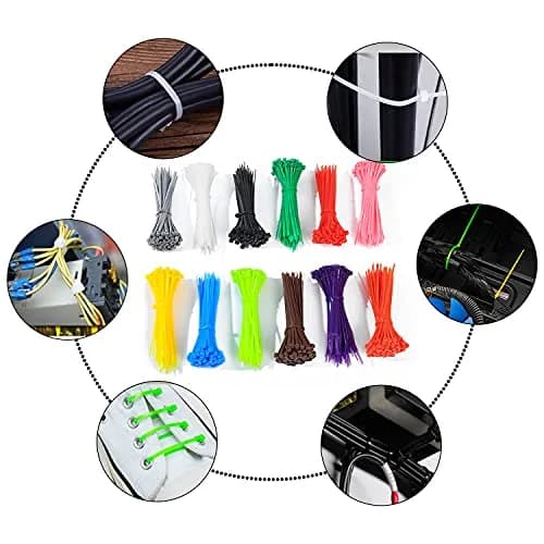 HexinYigjly 1200Pcs 100mm (4 Inch) Mixed Colored Nylon Zip Ties | UV Resistant & Durable for Cable Management thumbnail 7