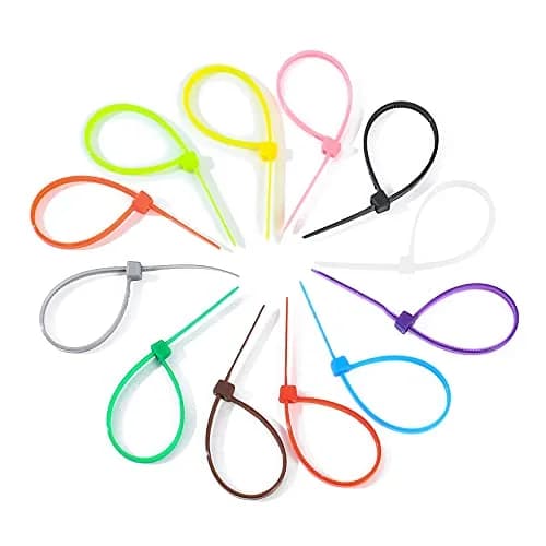 HexinYigjly 1200Pcs 100mm (4 Inch) Mixed Colored Nylon Zip Ties | UV Resistant & Durable for Cable Management thumbnail 3