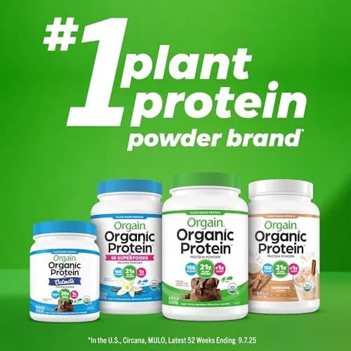 Orgain Organic Vegan Protein Powder Horchata Flavor 2.03 lb (921g) | 21g Protein Per Serving, USDA Organic, Plant-Based thumbnail 7