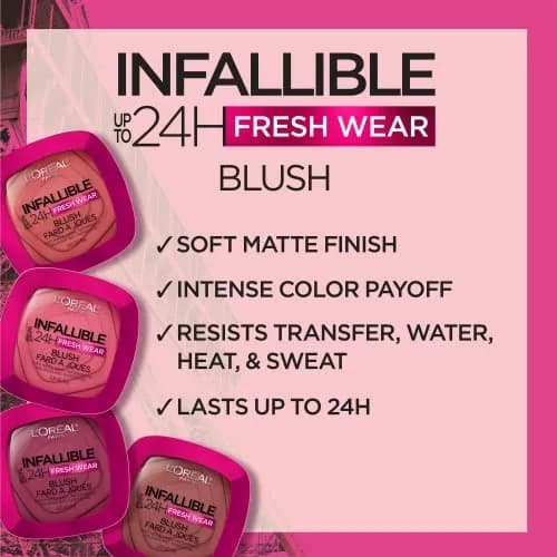 L'Oreal Paris Infallible Soft Matte Blush Legendary Berry 0.31 Oz | Long-Lasting Waterproof Cheek Makeup thumbnail 4