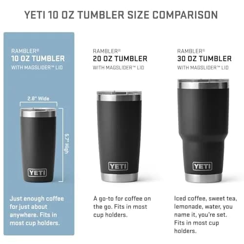 YETI Rambler 10 oz Tumbler with MagSlider Lid, Stainless Steel, Navy | Vacuum Insulated for Hot & Cold Drinks thumbnail 2