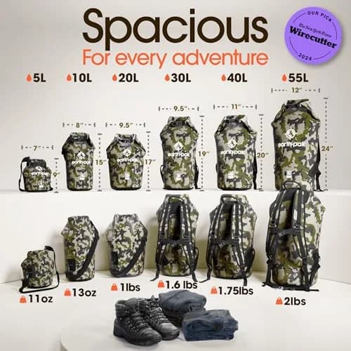 Earth Pak 30L Waterproof Dry Bag Backpack - Camo | Abrasion Resistant 500D PVC for Boating, Kayaking, Beach Days thumbnail 2