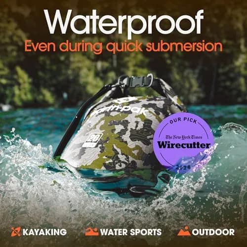 Earth Pak 30L Waterproof Dry Bag Backpack - Camo | Abrasion Resistant 500D PVC for Boating, Kayaking, Beach Days thumbnail 3