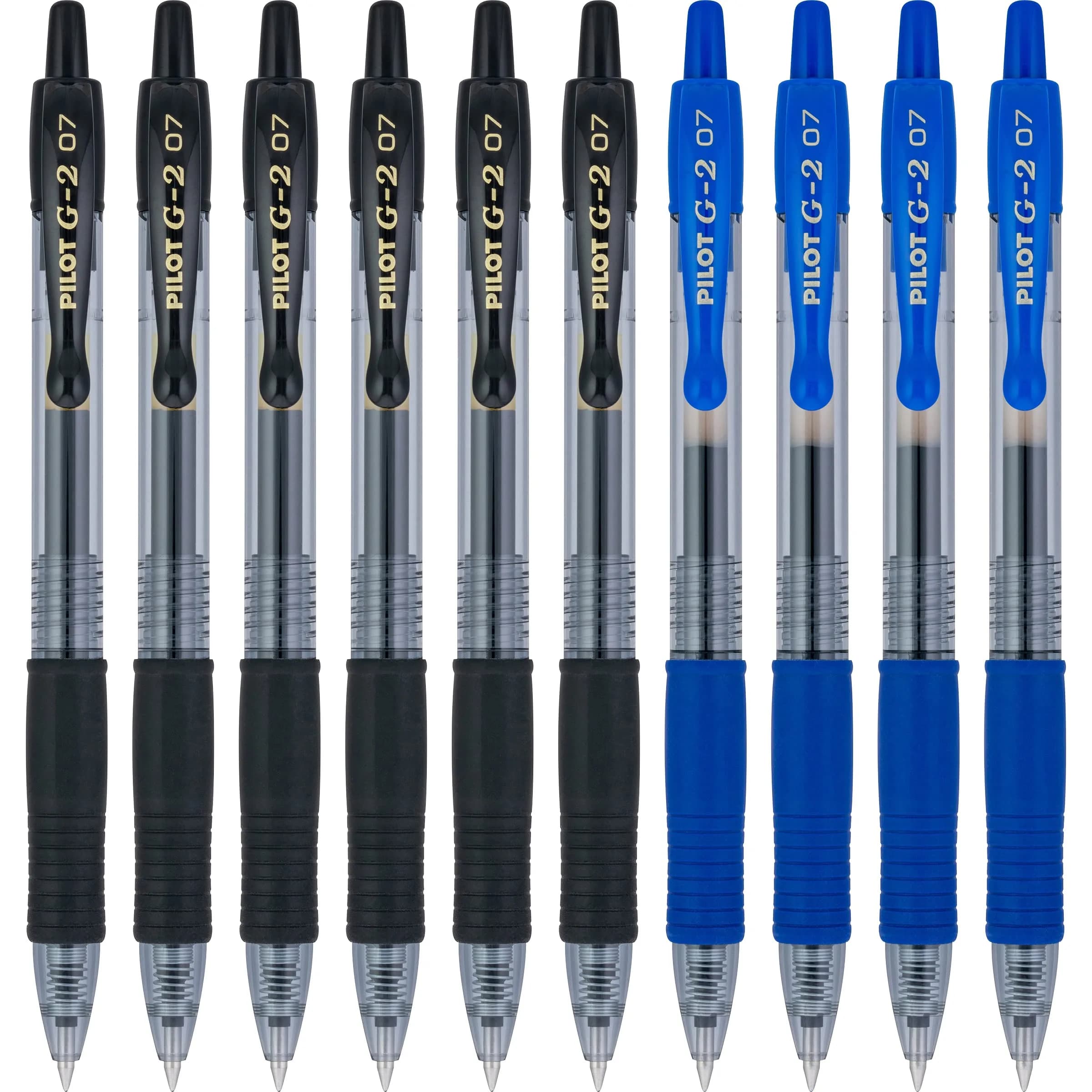 PILOT G2 Rolling Ball Gel Pens 0.7mm - Black & Blue Ink, 10-Pack - view 2