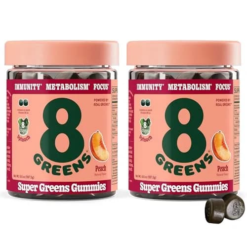 8G Daily Greens Gummies Peach 100 Count | Supports Metabolism & Immunity thumbnail 1