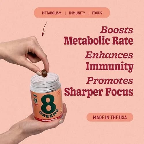 8G Daily Greens Gummies Peach 100 Count | Supports Metabolism & Immunity thumbnail 3